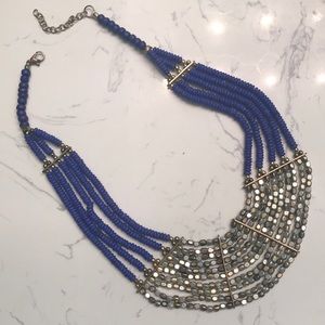 Stunning Blue & Gold Collar Necklace